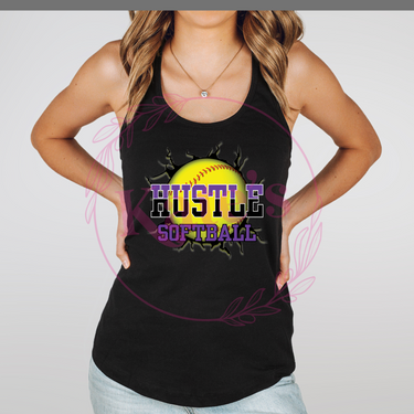 Hustle Softball Cracked Tank Top